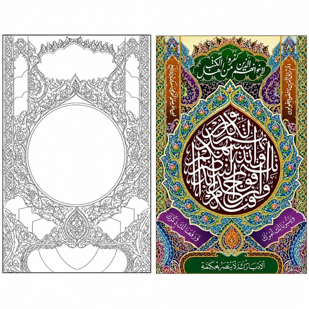Mal Kaligrafi Dekorasi ukuran 120×80