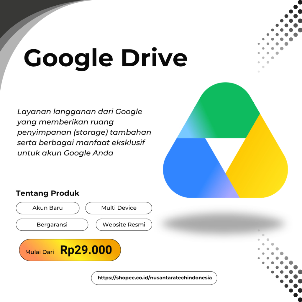 Google Drive Bonus Google Photos + Google Meet unlimited Lifetime Bergaransi