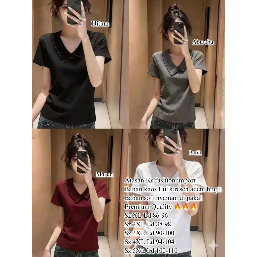 [G44]Atasan kaos import bahan premium ukuran XL sampai 5XL