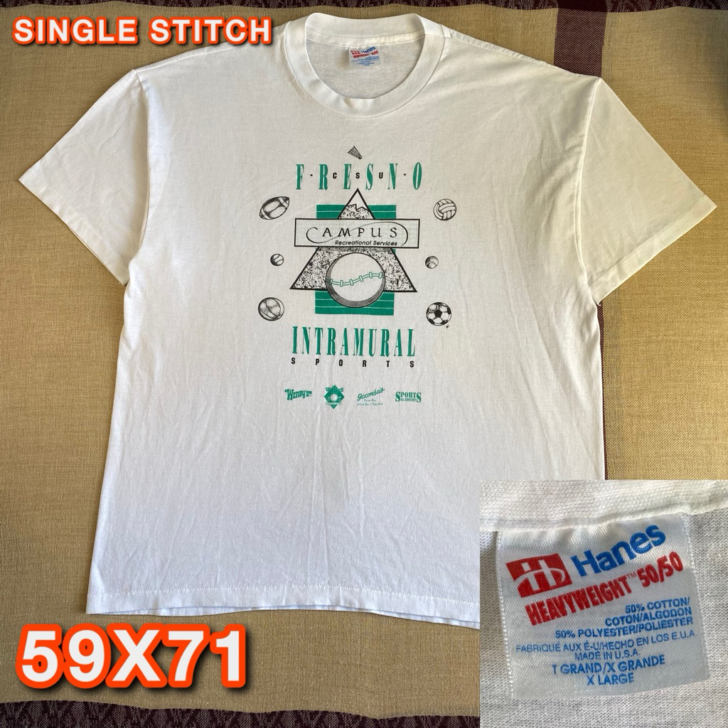 T-Shirt Hanes vintage Heavyweight 50/50 Fresno Preloved original