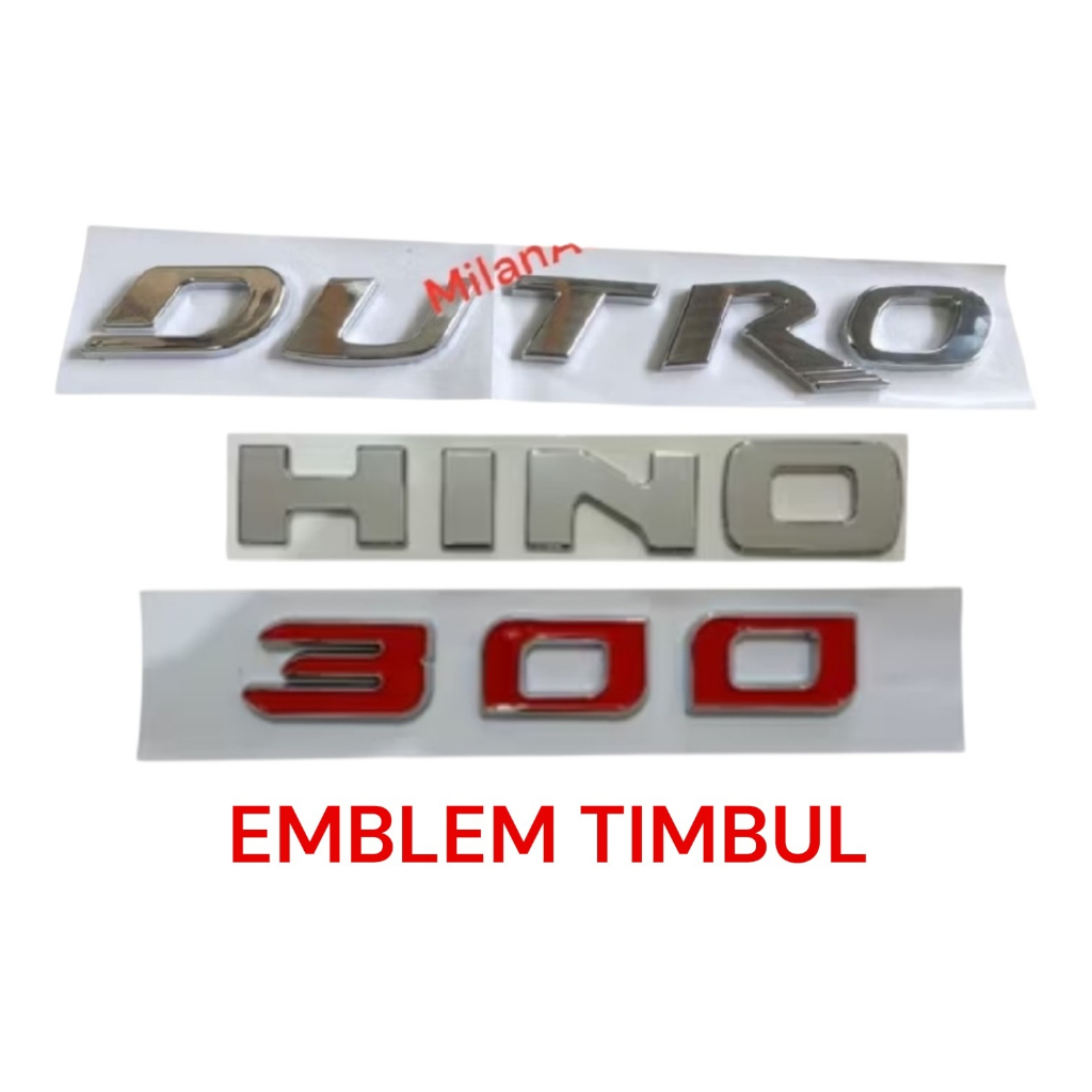 emblem logo tulisan kap mesin depan dutro/emblem dutro hino 300/emblem depan hino dutro