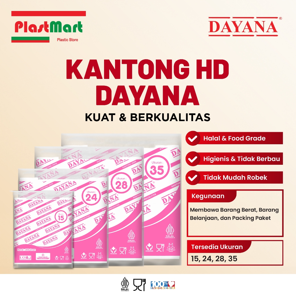 Kantong Plastik Kresek Dayana Bening (Pink) 24 / Plastik HDPE Bening (Grosir)