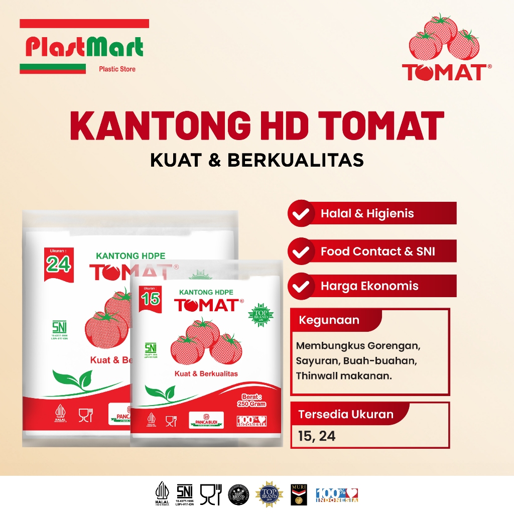 Kantong Plastik Kresek Tomat Bening 24 / Plastik HDPE Bening (Grosir)