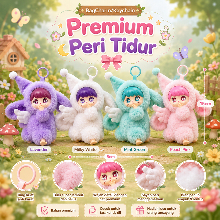 SLEEPING FAIRY DOLL BAGCHARM FREE BONEKA LUCU GANTUNGAN KUNCI BONEKA