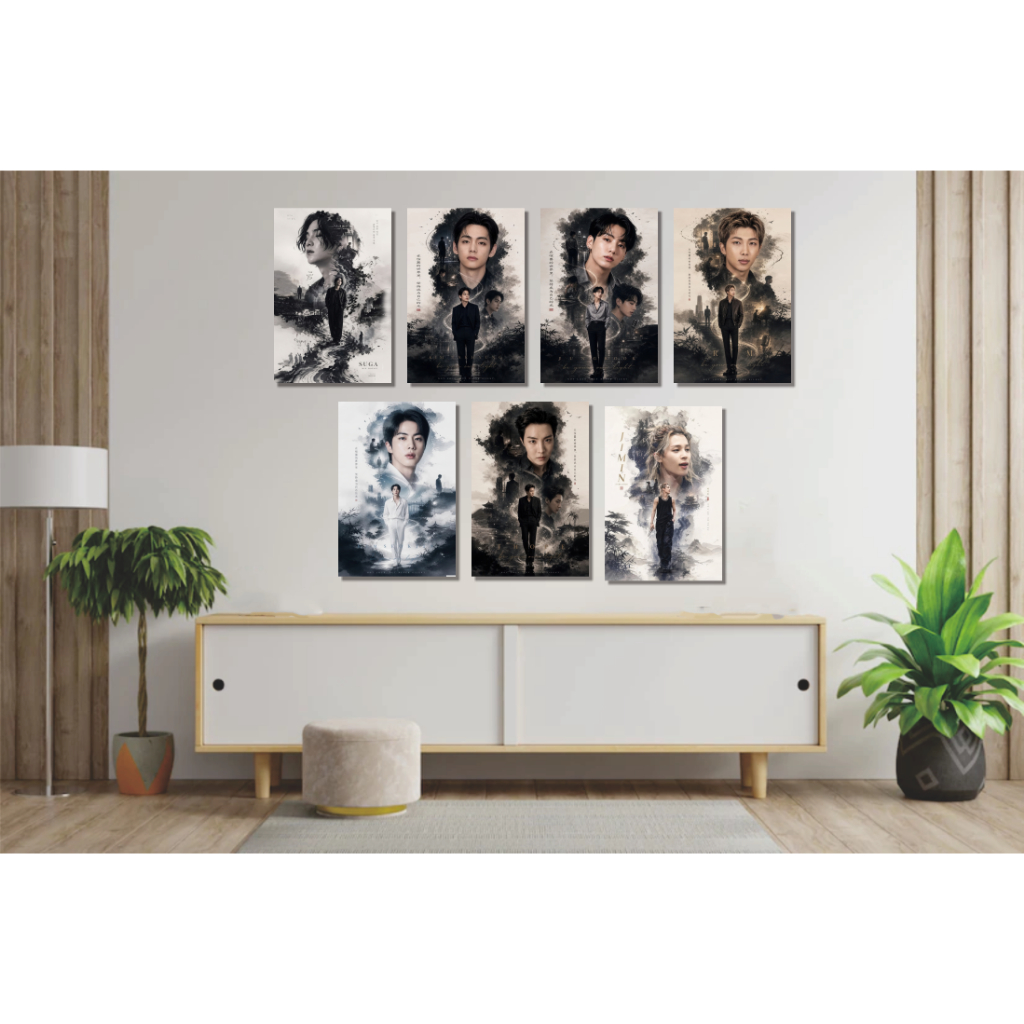 Cetak Foto Poster BTS A4/A3 Bingkai MDF