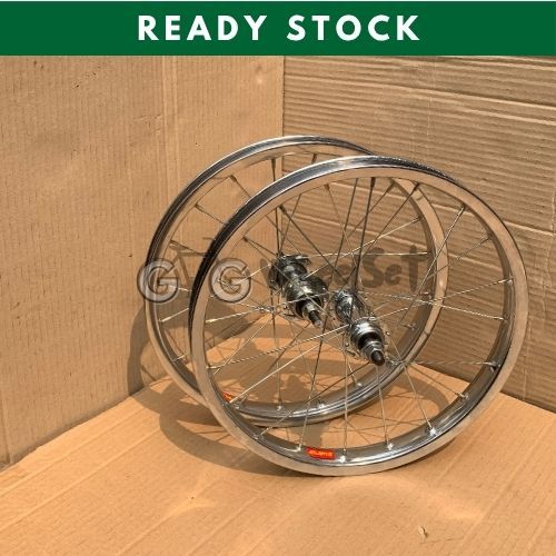 Velg Sepeda Ukuran 16 Besi Chrome Depan Belakang Rims Roda Sepeda Wheelset Velg Siap Pakai 16 BMX/Mi