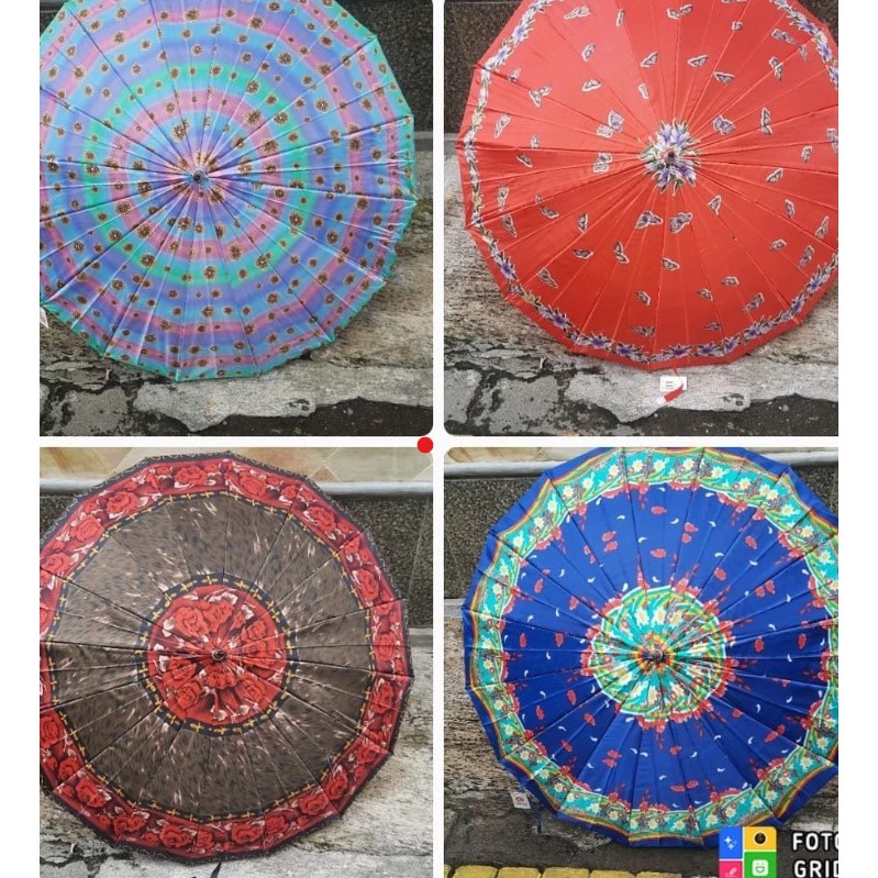 sentra_prasmanan Payung Motif Bunga / Payung Satin