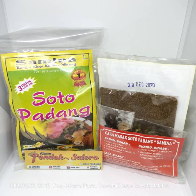Bumbu Soto Padan Lengkap Samina Rak Sayur Padang