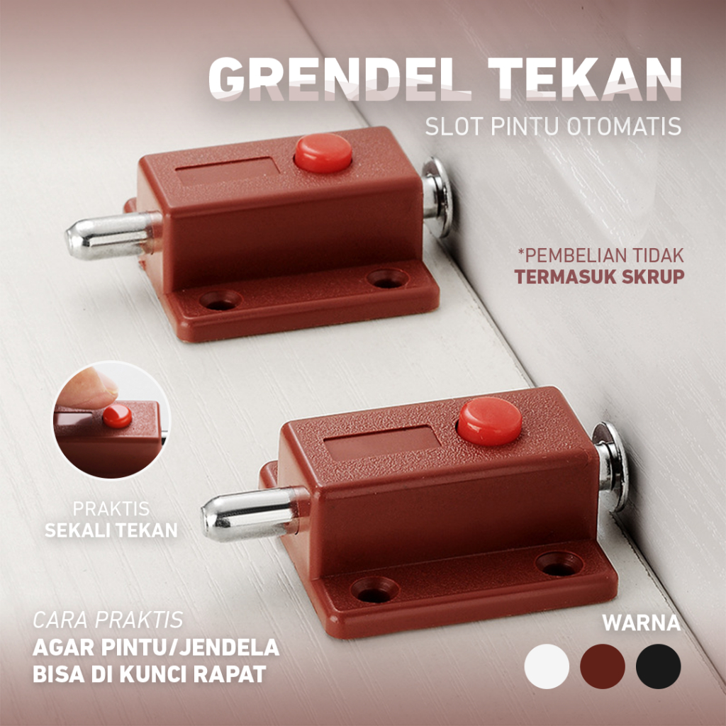 Grendel Tekan / Grendel Otomatis Slot Pintu Otomatis / Grendel Pencet