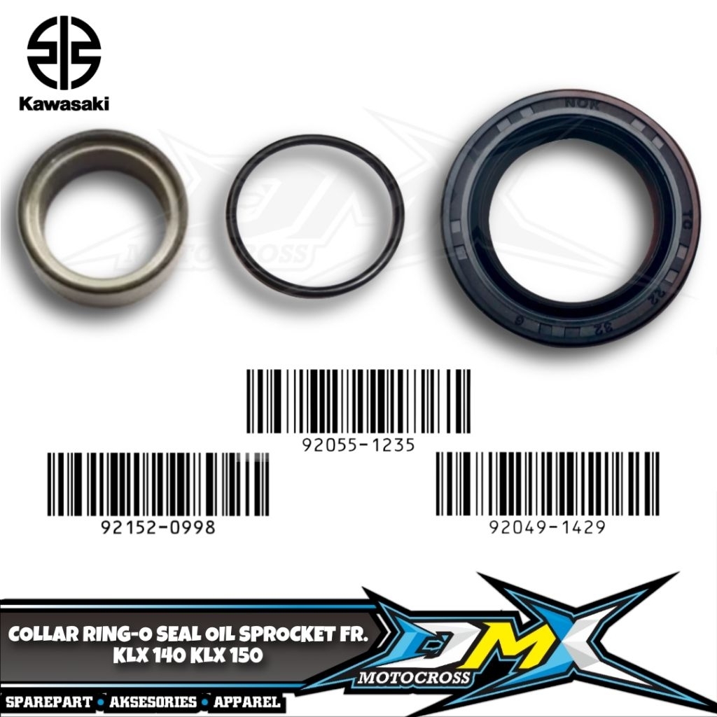 COLLAR RING-O SEAL OIL SPROCKET FRONT BUSHING ORING SEAL OLI AS GIR DEPAN KLX 140 150 ORIGINAL KAWAS