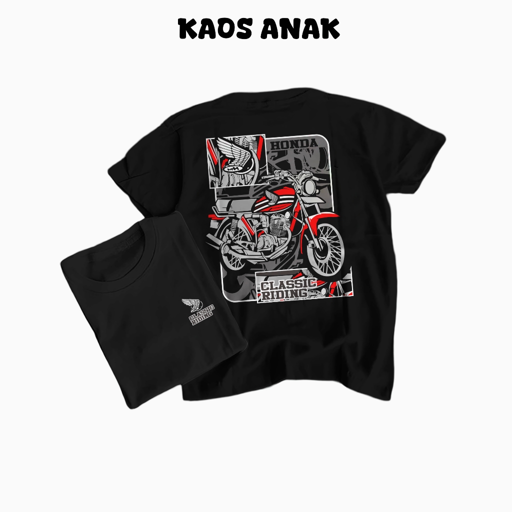KAOS ANAK MOTIF STREETWEAR MOTOR CB CLASSIC BAJU ANAK BAHAN LEMBUT UNISEX