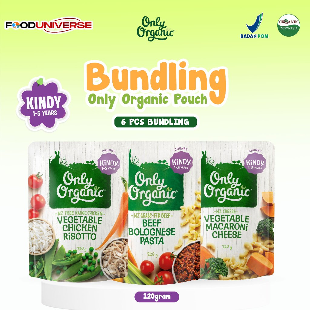 Only Organic Savoury Meal Kindy 1-5 years (6 Pcs)