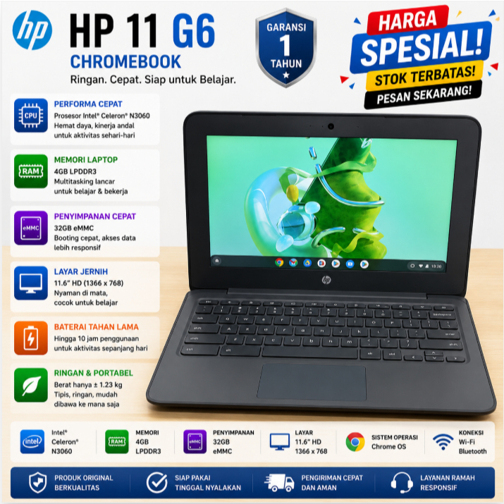 Laptop HP Chromebook/Windows 11G6 EE /11G4/11G5 Intel Celeron AMD - (8 GB/64 GB EMMC Storage/Chrome 