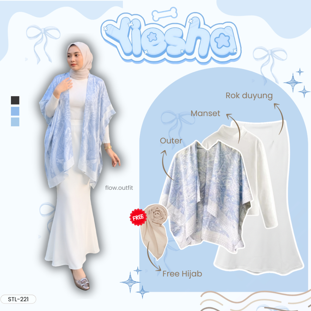Oneset Outer OOTD | Outer scarf | Rok duyung | Celana cutbray | Manset Kaos | Outfit Pantai | Selan 
