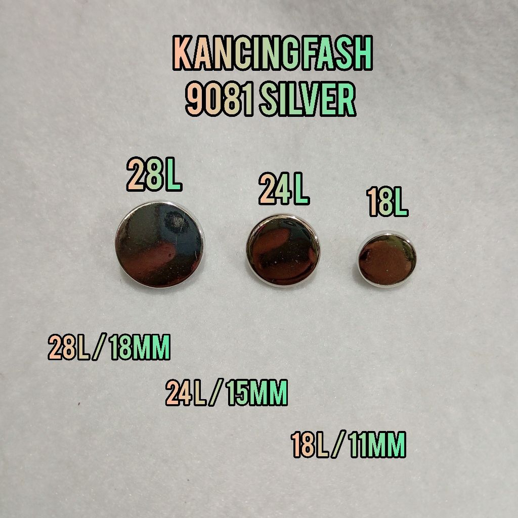 Kancing baju jamur gepeng | kancing baju silver| kancing fashion | k.fash9081 silver