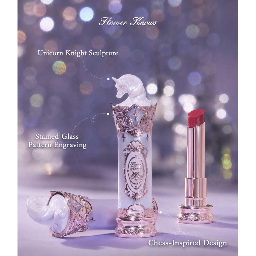 Flower Knows Knight Unicorn collection glazed lipstick