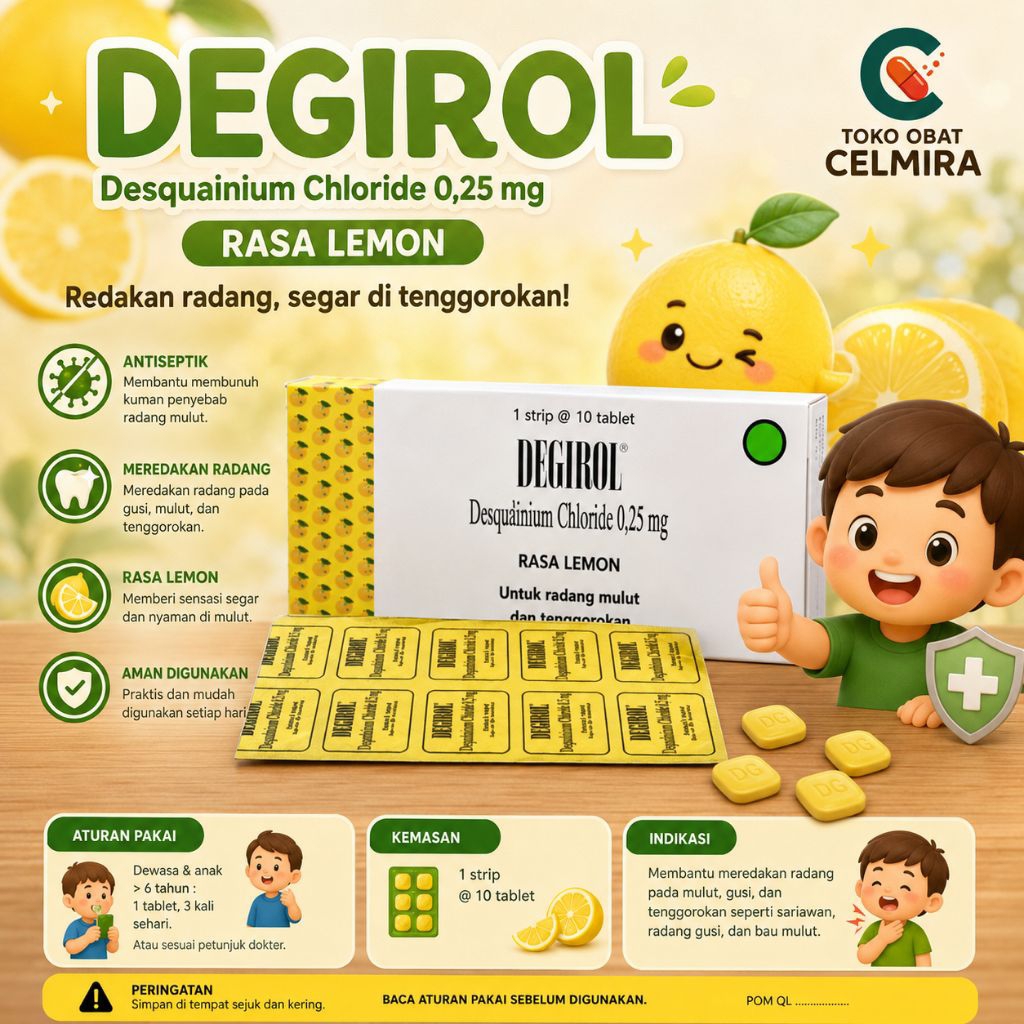 Degirol Tablet Hisap - Obat Sakit Tenggorokan & Radang Tenggorokan (Isi 10)