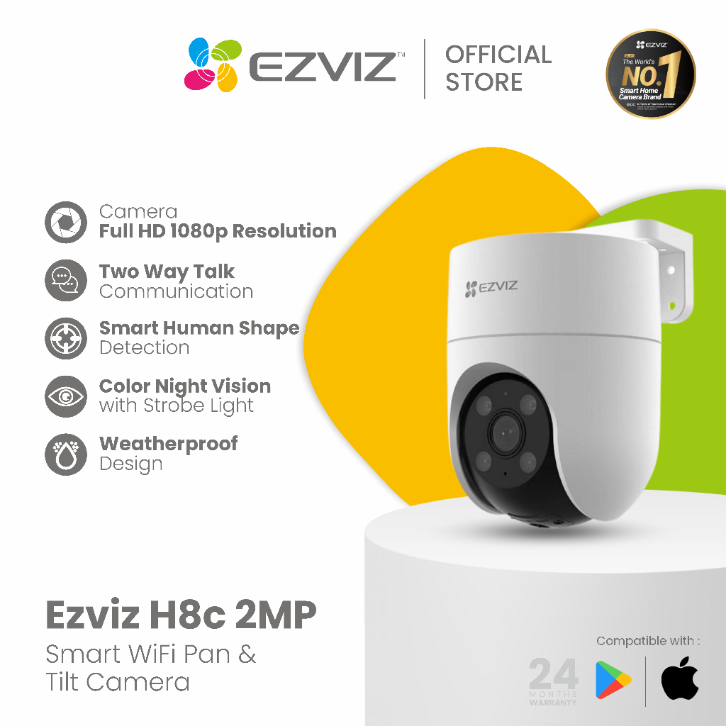 SR25 - Ezviz H8c 2MP Outdoor CCTV Pan & Tilt Wifi IP Camera Auto Tracking 1080p