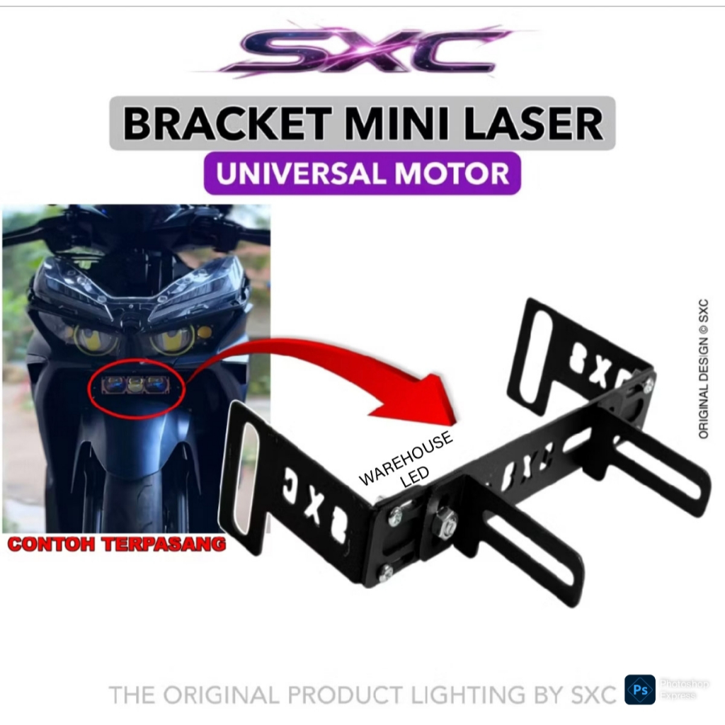 BRECKET KOLONG MOTOR UNIVERSAL 2MM MINI LASER 1MATA 2MATA 3 MATA D2 BY SXC