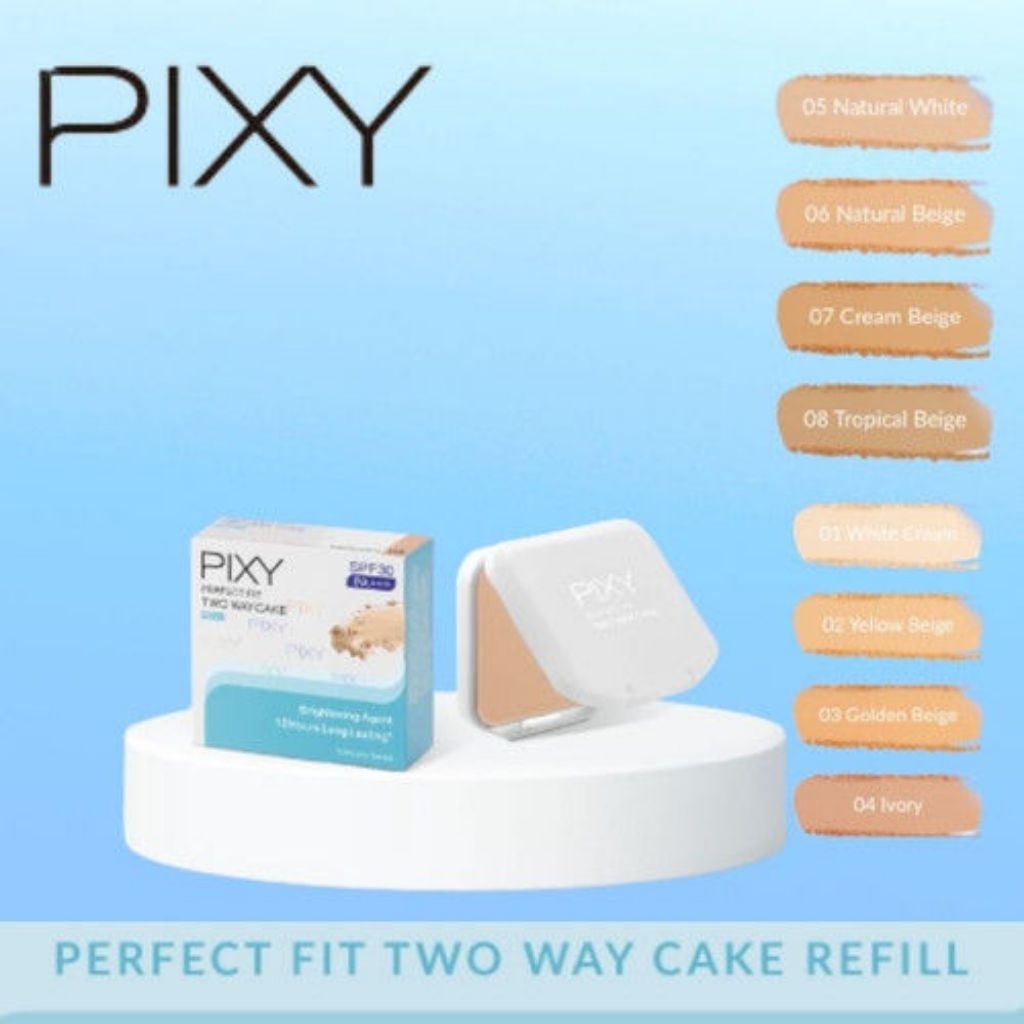 12.2g Bedak Refill Pixy UV Whitening - 006 Natural Beige, Tekstur Lembut, Perlindungan Sinar Matahar