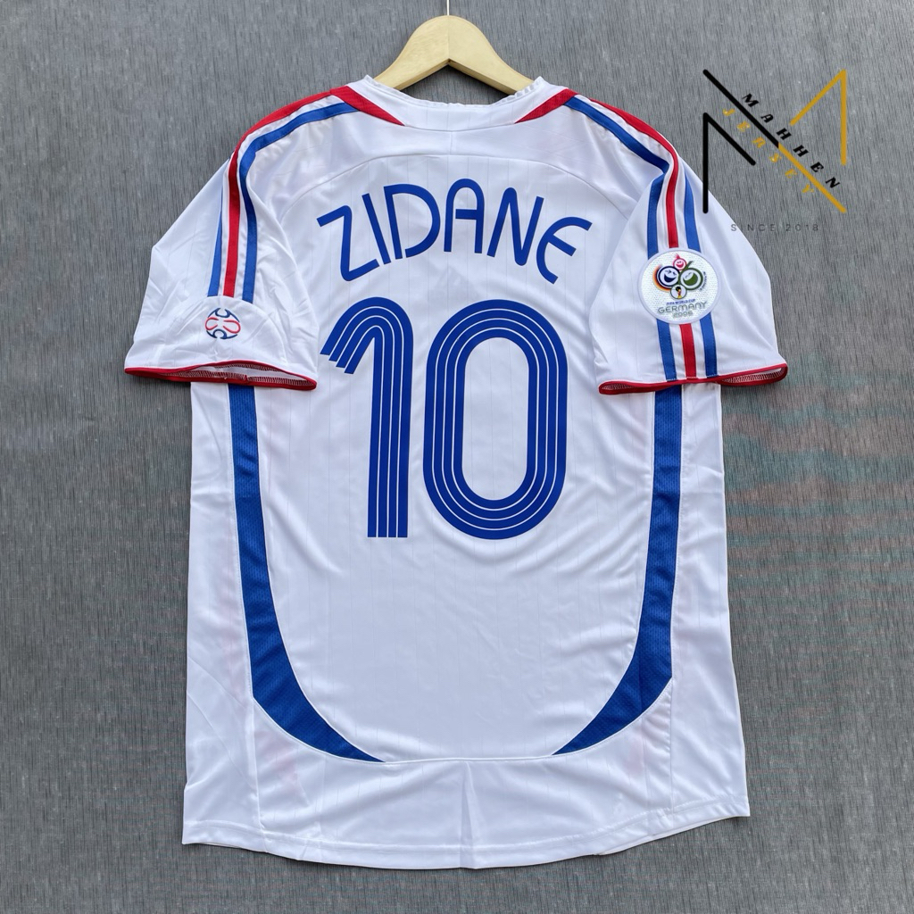 RETRO || JERSEY BOLA FRANCE AWAY 2006 NAMESET ZIDANE HK