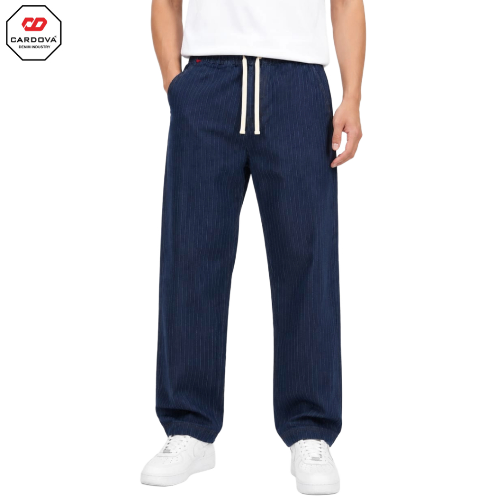 CARDOVA Celana Loose Pants Pria Denim Stripe Motif Salur Kecil Kekinian Celana Panjang Cowok Premium