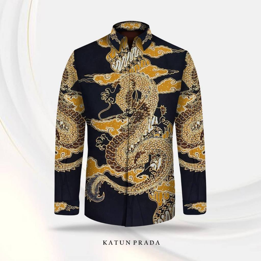Kain Batik Tulis Exclusive Asli Tulis Manual Bahan Batik Tulis Pola Kemeja Prada Tinta Emas Motif Na