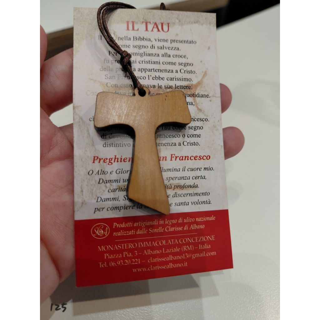 Kalung Salib Tao Polos Kayu Olive