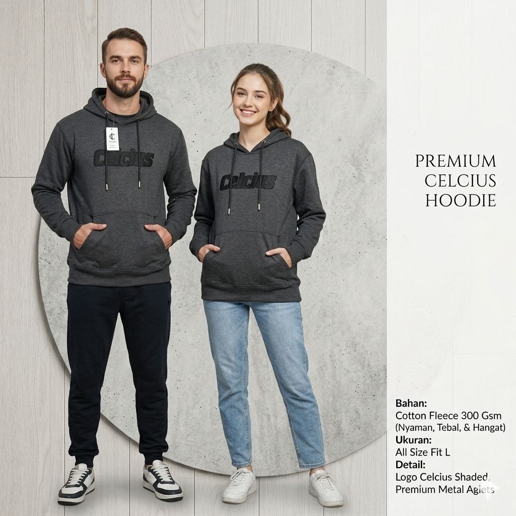 Jaket Hoodie Zipper Sweater Cewe Distro Cotton Fleece 300 GSM Super Premium Bordir Unisex
