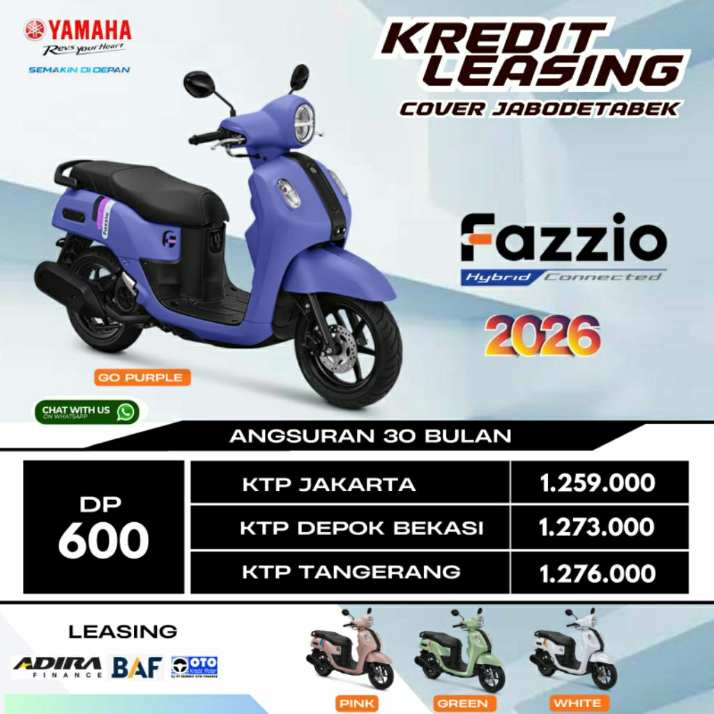 DP Motor Yamaha Fazzio Neo Kredit Leasing Jakarta Depok Tangerang Bekasi