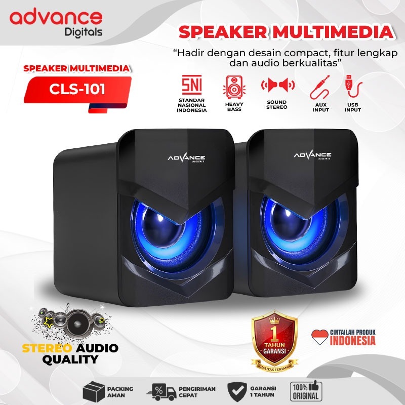 Advance Komputer Speaker Laptop 2.0 Super Bass Gaming RGB Multimedia Stereo Speaker Computer Speaker