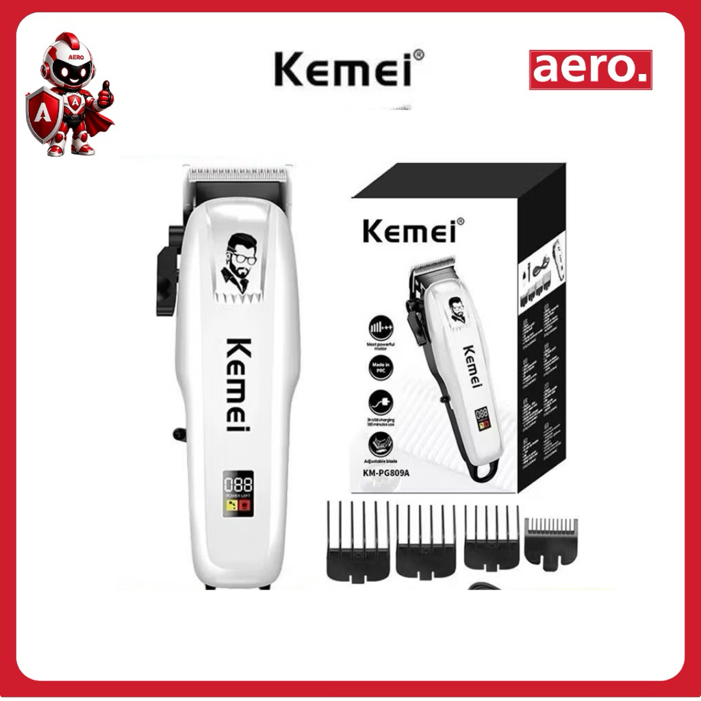 COD Kemei KM PG809A Hair Clippers Alat Mesin Cukur Rambut Kumis Jenggot Brewok