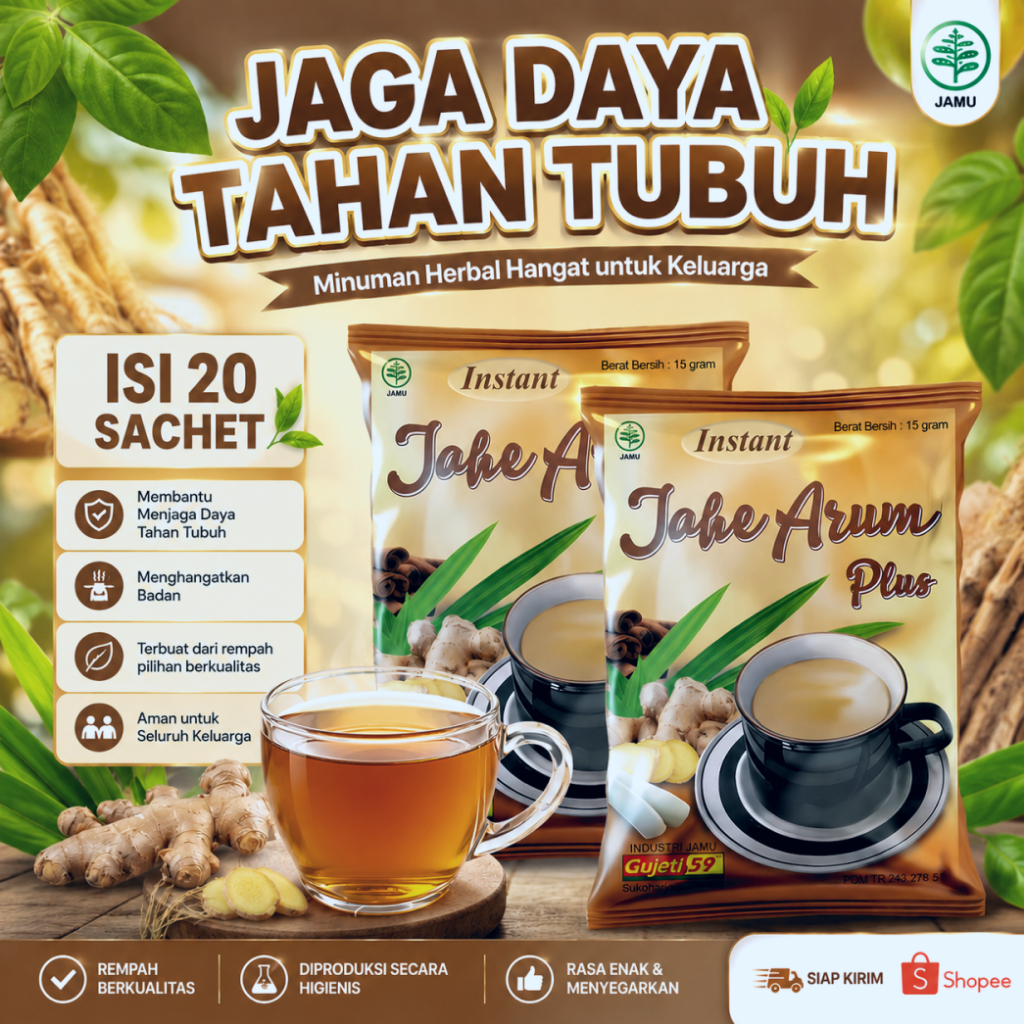 Gujati Jahe Arum Plus 20 Sachet, Rasa Enak Hangat
