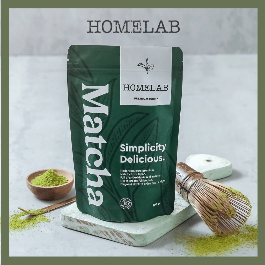 Homelab Bubuk Minuman Hojicha Premium / Roasted Green Tea Hojicha Powder - 200G