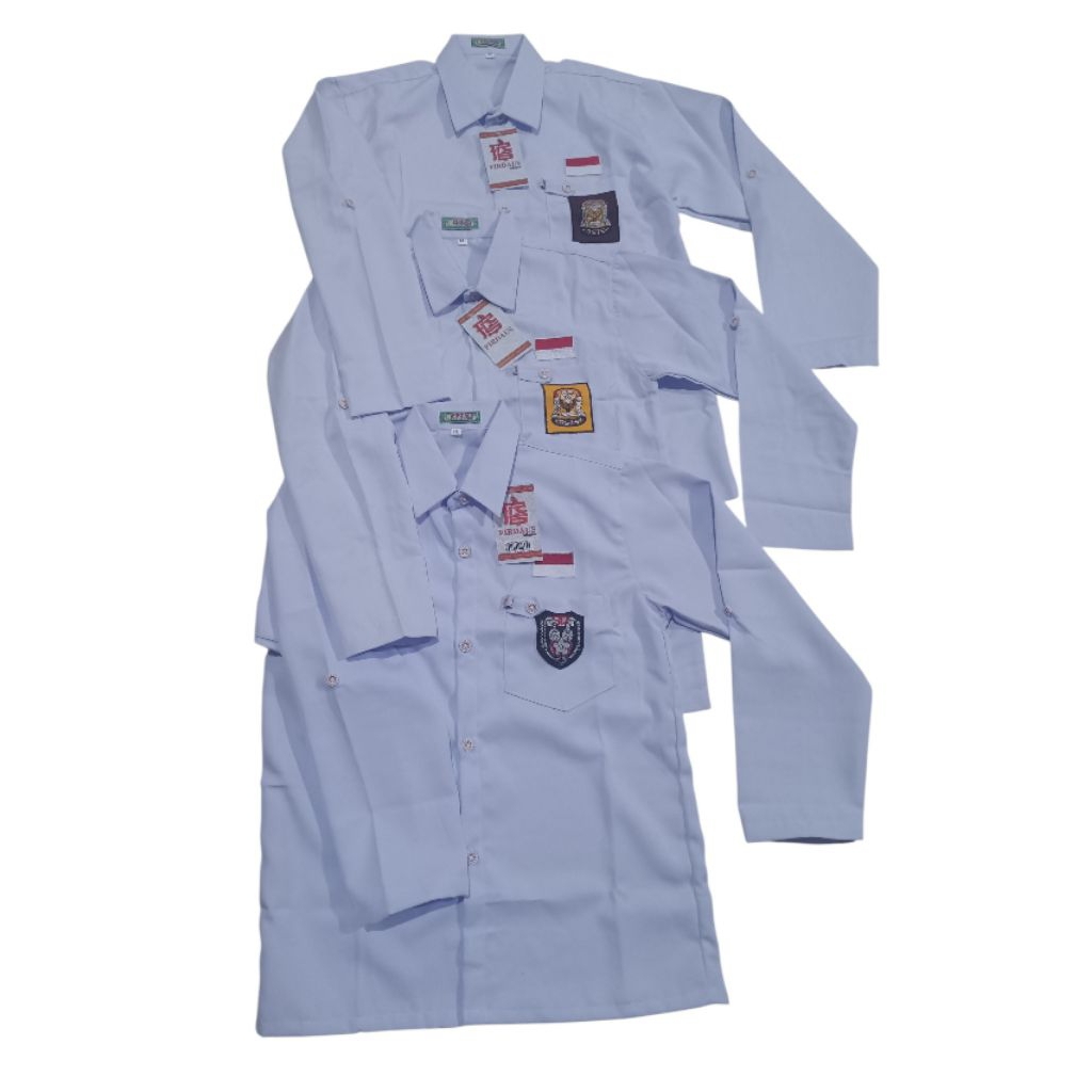 Seragam Sekolah Baju Sekolah Lengan Panjang Merk Firdaus/Kerja Putih lengan Panjang Bahan Balestra