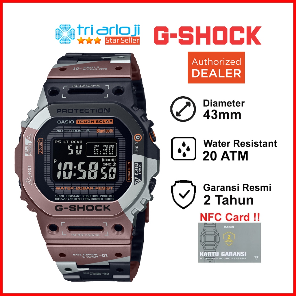 Casio G-SHOCK GMW-B5000TVB-1DR Jam Tangan Pria Digital Titanium GSHOCK GMW-B5000TVB-1 GMW B5000TVB 1