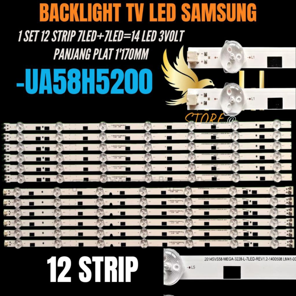 BACKLIGHT TV LED SAMSUNG 58 INCH UA-58H5200 BACKLIGHT TV LED SAMSUNG 58 INCH