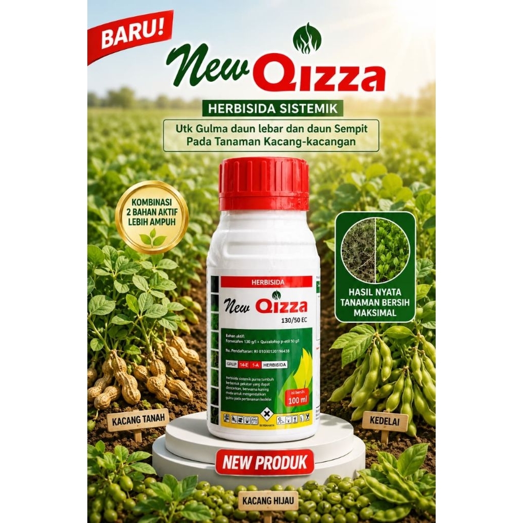HERBISIDA NEW QIZZA 180 EC 250 ML SISTEMIK PURNA TUMBUH
