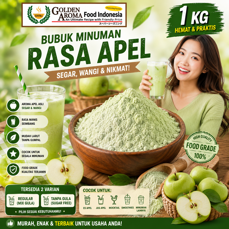 Bubuk Minuman Rasa Apel 1 kg Serbuk Minuman Apel 1kg Murah Enak Terbaik