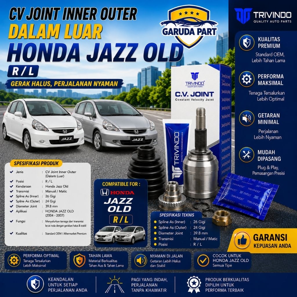 CV JOINT INNER OUTER DALAM LUAR HONDA JAZZ OLD JAZZ RS GE8