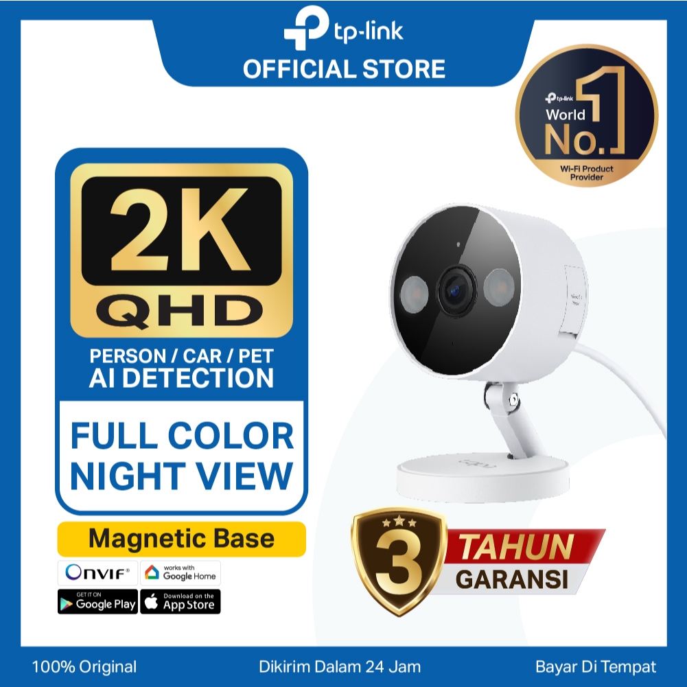 TP-Link | Tapo C120 Indoor Outdoor CCTV IP Camera SD Card Night Vision 2K QHD WiFi Security Camera