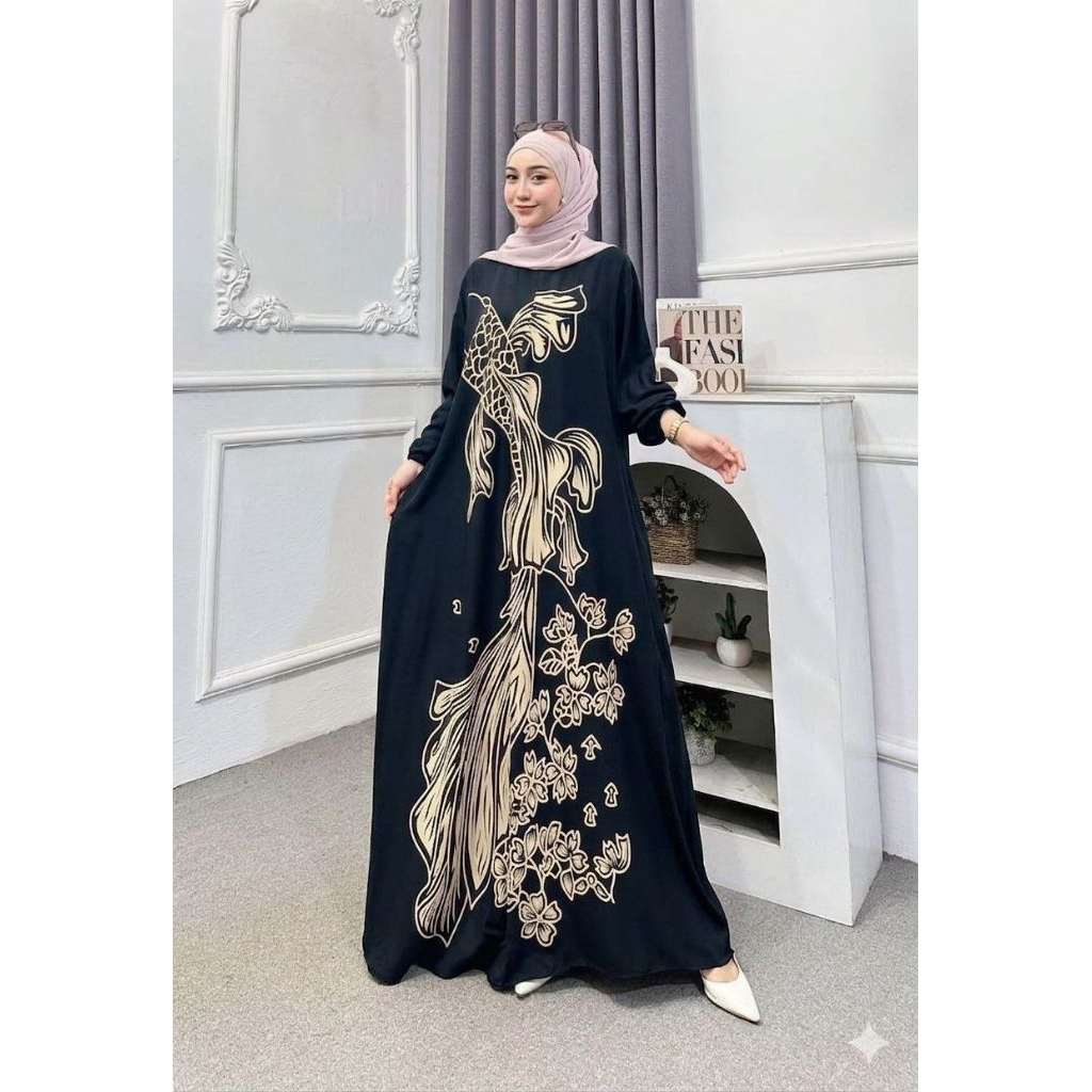 GAMIS JUMBO MOTIF IKAN  ZAFA SUPER ORIGINAL