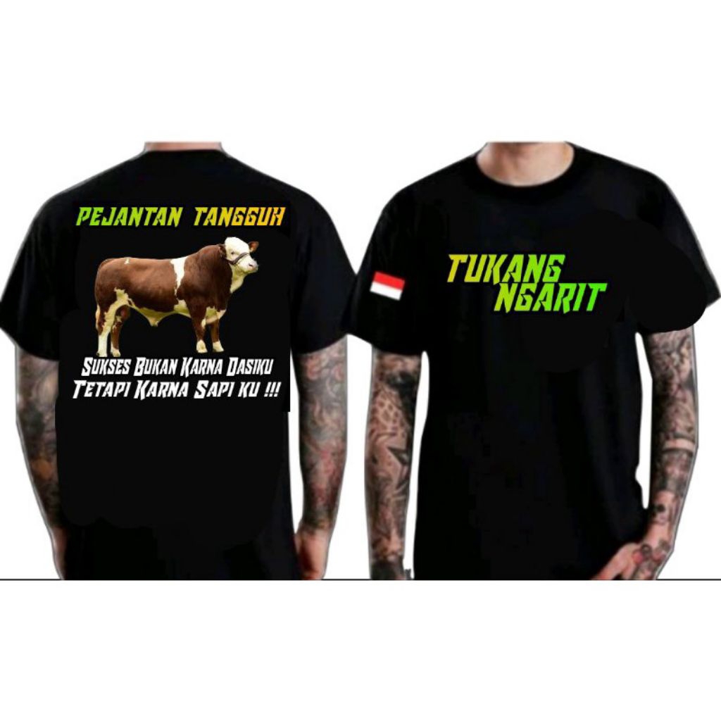 KAOS TUKANG NGARIT PEJANTAN TANGGUH CORAK SAPI