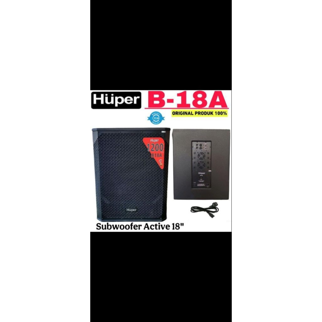 Subwoofer Aktif 18"inch Huper B18A Original -- 1buah Subwoofer Aktif