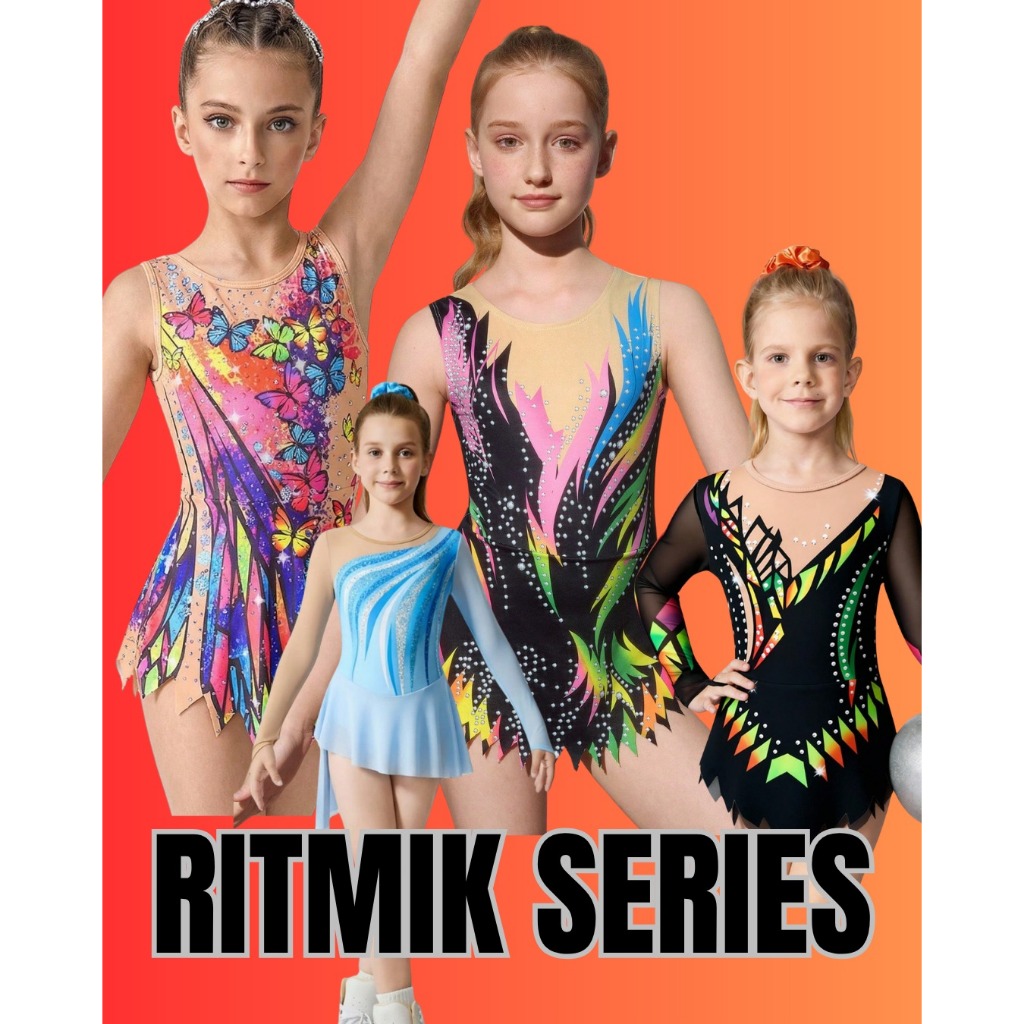 Baju Gymnastic Rhytmic Dress Ritmik Figure Ice Skating Anak READYSTOCK
