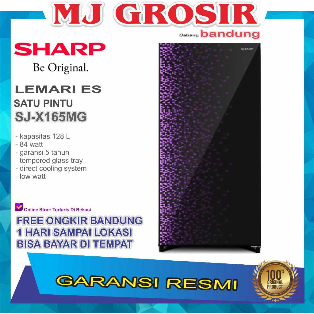 KULKAS SHARP SJX 165 MG LEMARI ES 1 PINTU SJX165MG SJX 165MG SHINE