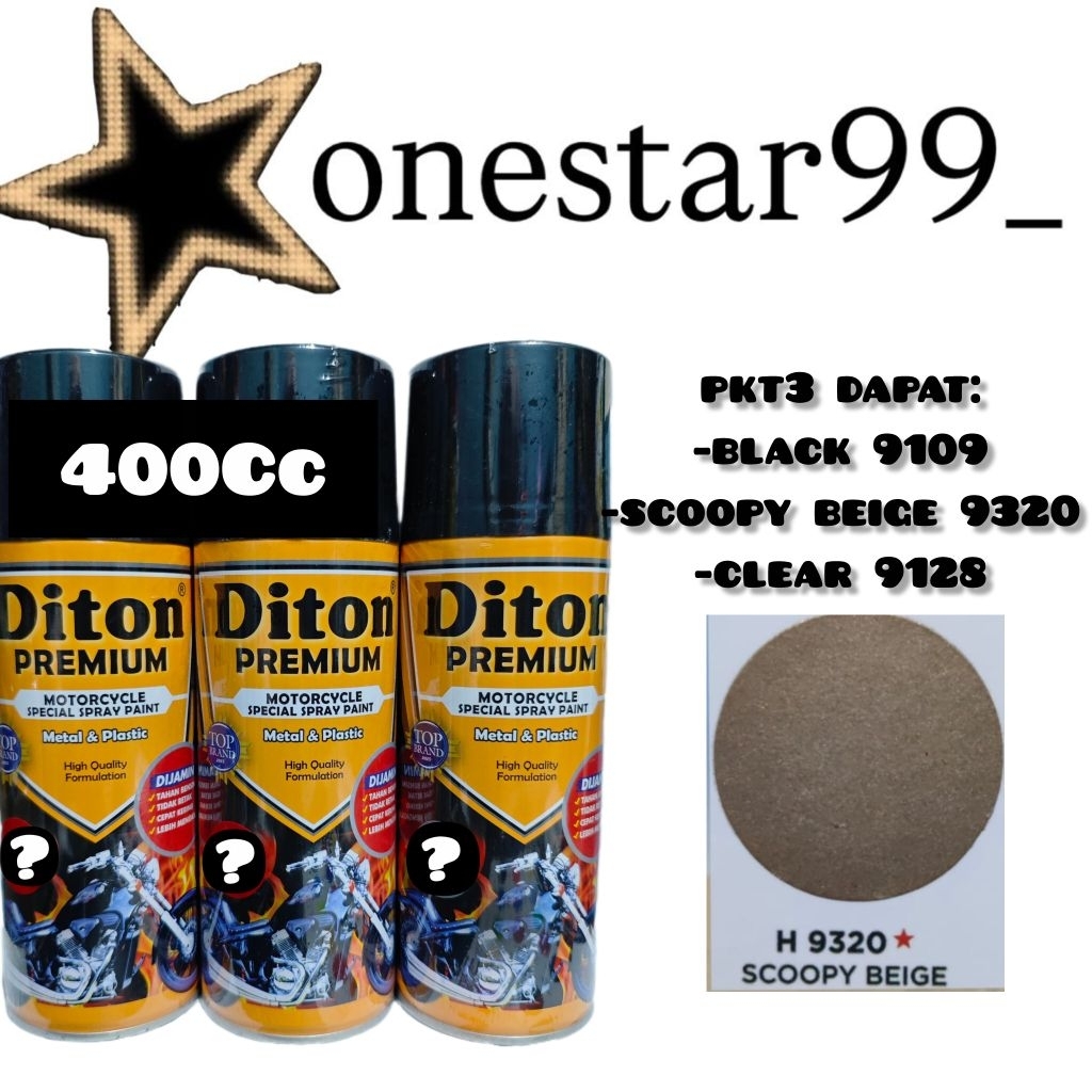 Pilok Pilox Pylox Cat Diton Premium Paket 3 Kaleng Scoopy Beige H 9320 Coklat Tiramisu Black 9109 Pr