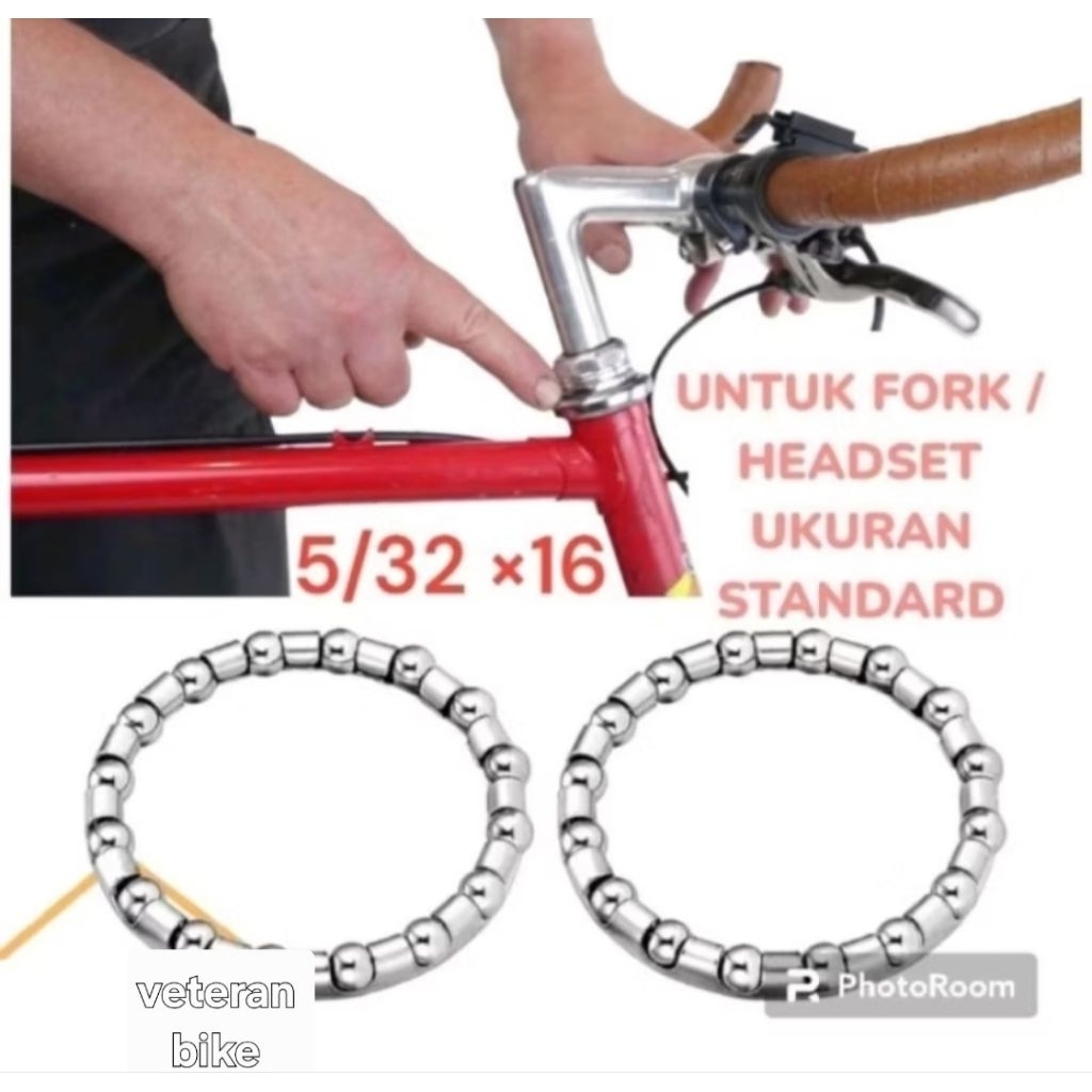 Gotri laher fork stang sepeda  5/32×16 biji/pelor sarang Komstir headset sepeda