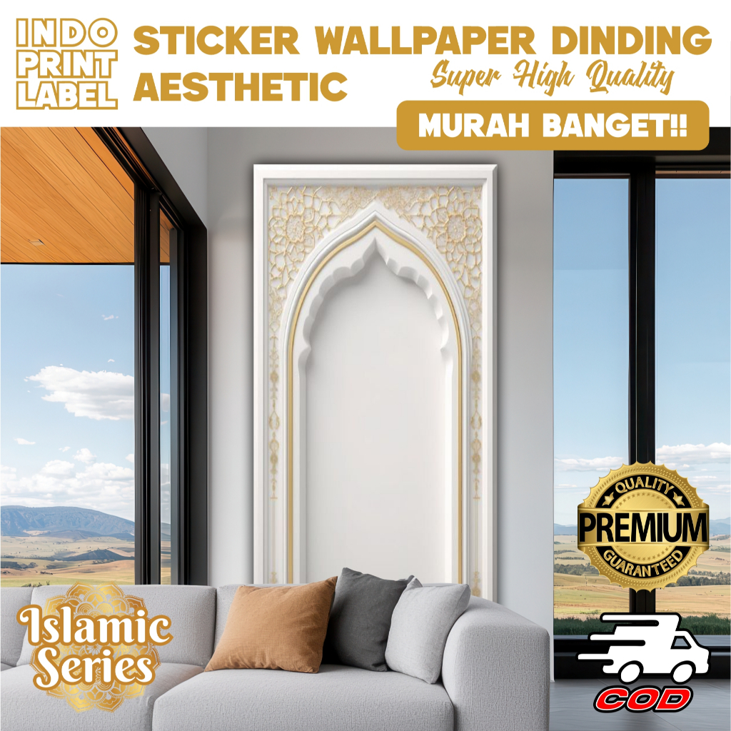 WALPAPER DINDING 3D MIHRAB SAJDAH / WALPAPER DINDING AESTETIC MUSHOLLA / WALPAPER DINDING TERMURAH A