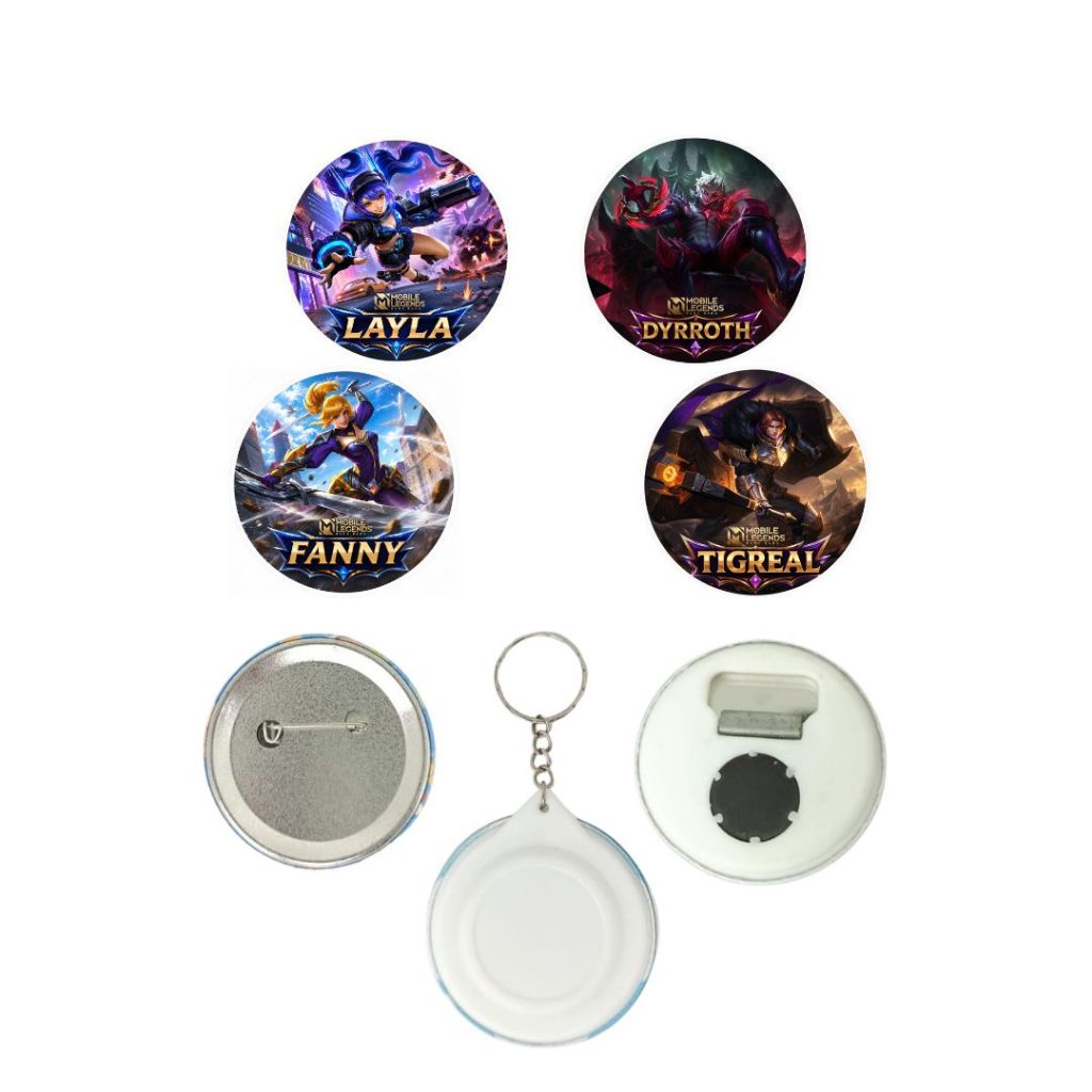 Pin Mobile Legends Bang Bang Pin Gantungan Kunci Bros Magnet Hero Mobile Legends